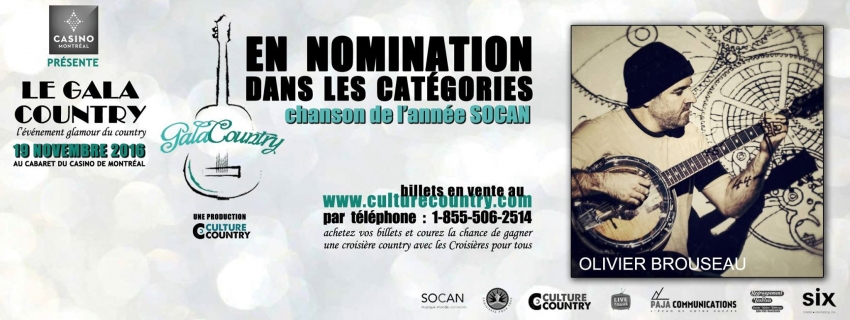 Nomination au Gala Country 2016